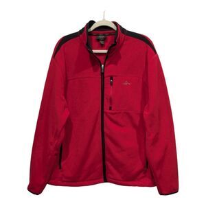 Greg Norman for Tasso Elba Men's Red & Black Full Zip Fleece Golf Jacket, L